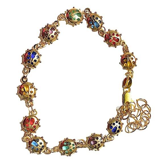 Lady Bug Gold Plated Minimalist Bracelet - Picture 5 of 6